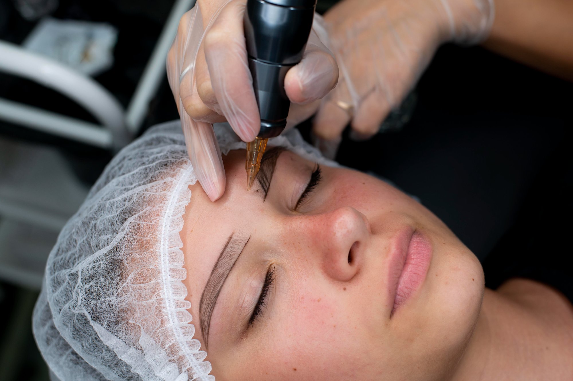 Microblading eyebrow permanent makeup at Nails Aura in Electronic City Bangalore